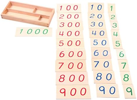 Amazon.com: Adena Montessori Small Wooden Number Cards with Box (1-1000 ...