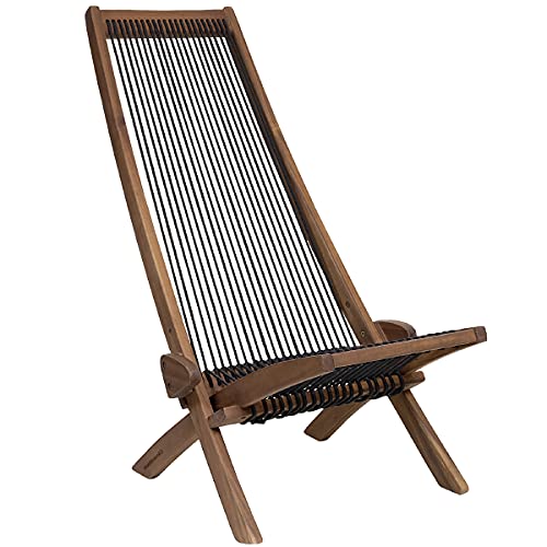 CleverMade Tamarack Folding Rope Chair Outdoor Lounge