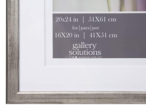 Gallery Solutions Wall Mount Double Airfloat Mat Picture Frame, 20" X 24", Distressed Gray #TOP7
