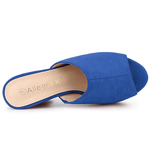 Image of Allegra K Women's Open Toe Platform Chunky Heel Slides Sandals