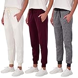 3 Pack: Women’s Fleece Jogger Running Bottoms Comfortable French Terry Running Sports Soft Yoga...