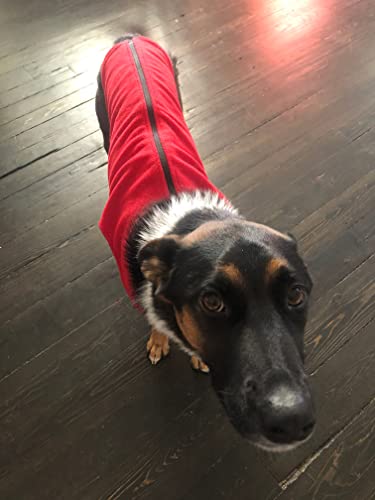 Gooby Zip Up Fleece Dog Sweater, Red, 2X-Large, Warm Pullover Fleece Step-in Dog Jacket Without Ring Leash - Image 4