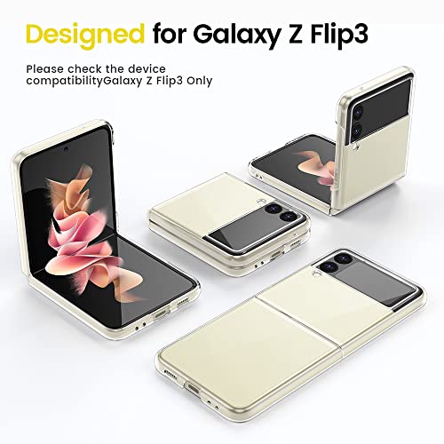 Image of VEGO for Galaxy Z Flip 3 2021 Case, 10X Anti-Yellow Heavy Duty Military-Grade Shockproof Protective Polycarbonate Phone Case, Slim Thin Cover for Samsung Galaxy Z Flip 3 5G - Full Clear