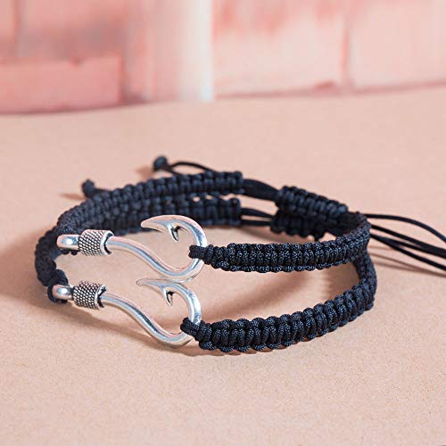 Wolentty His Hers Couples Bracelet Fish Hook Relationship Bracelets Gift For Men Women #TOP1