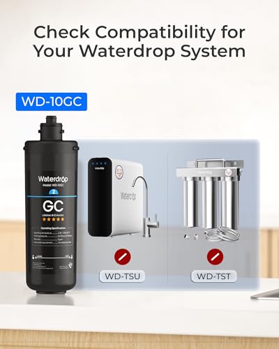 Image of Waterdrop WD-10GC Water Filter Replacement for Waterdrop TSA & TSB & TSA-UF & TSB-CM & TSB-ALK 3-stage Under Sink Water Filter System, 8-12 months Under Sink Water Filtration System, 1 Pack