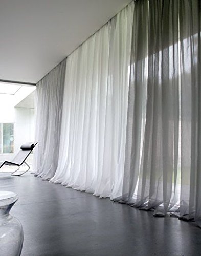 Empire Home Solid Pure White Sheer Voile Curtain Window Curtain Panel/Valance (120" Super Long Panel)
