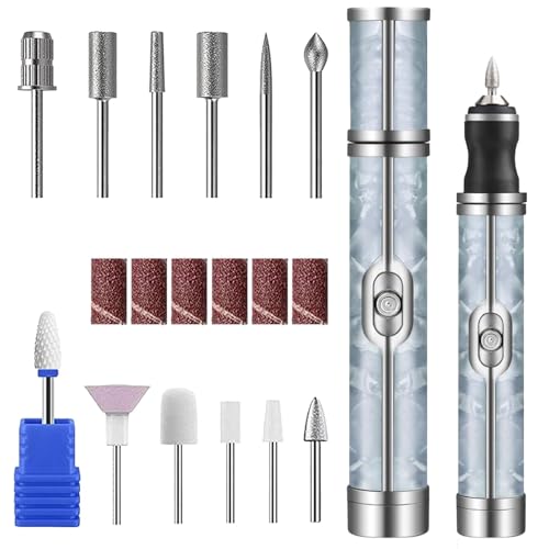 Bettinay 4 Speeds Nail Grinder for Thick Toenails Set, Electric Nail File for Various Nails and Shapes (18 Grinding Heads)