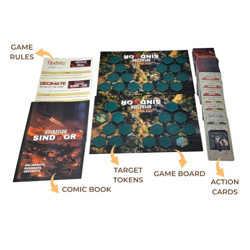 Image of TOYKRAFTT Decimate - Operation Sindoor Strategy Board Game for Kids 10+ & Adults. Indian Army Themed Family Game with Comic Book