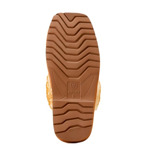 ARIAT Women's Jackie Square Toe Embossed Warm Soft Comfortable Full-Grain Leather Indoor Outdoor Slippers4