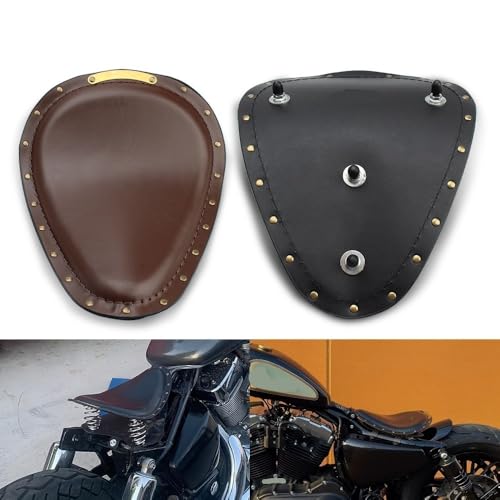 Asiento individual de conductor para motocicleta Bobber con soporte resortes 4