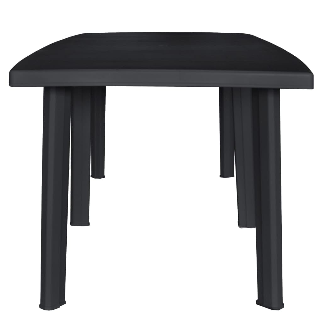 Tomostar Table à Manger Extérieur avec Trou de Parasol, Table de Salle à Manger de Jardin Anthracite 216x90x72 cm Plastique