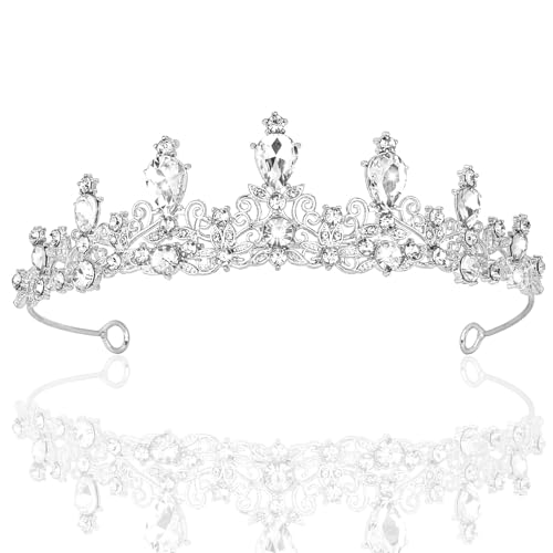 Image of CURASA Tiara And Crown For Women Sliver Princess Crowns Rhinestone Fairy Metal Headband Crystal Tiaras For Wedding Bridal Birthday Party Prom Hair Accessories