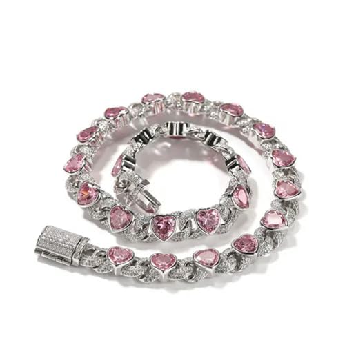 Bracelet et collier hip hop amant coeur le cadeau idéal unique