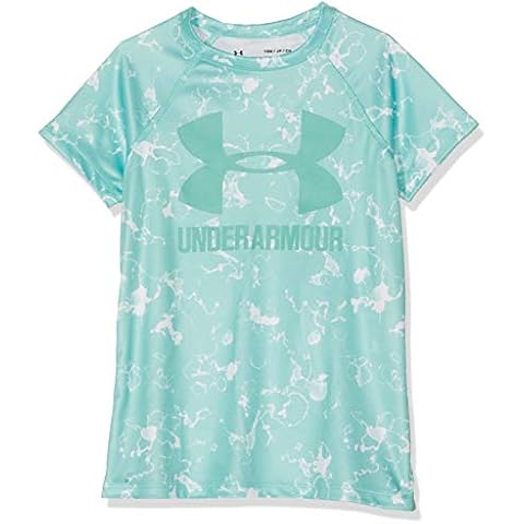 Camiseta Under Armour Big Logo Novelty SS para niñas en verde Cover
