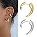 Dainty Earrings Horn Fake Taper Earring Spiral-Round Tribal Earrings Fashion Half Horn Earring-Decor Cres