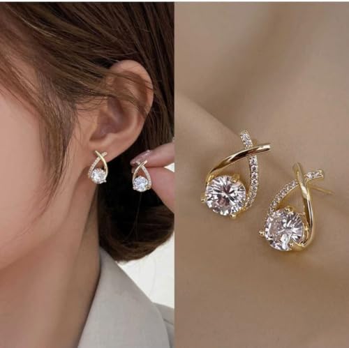 Generic misthi jewel Korean Style Pearl & Crystal Bow Earrings Set, - Image 3