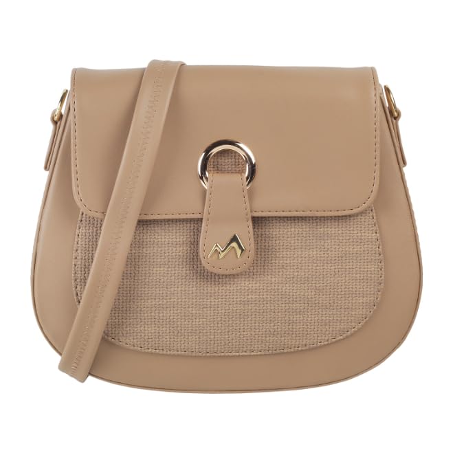 Metro Beige Faux Leather Secure Magnet Snap Casual Sling Bag For Women (B0C7VYB4N5) Amazon Price History, Amazon Price Tracker
