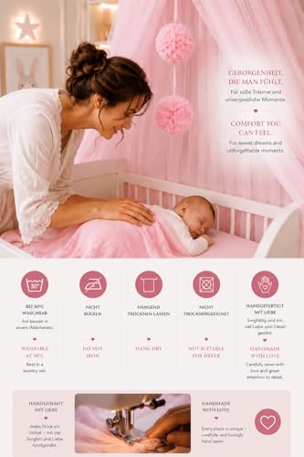 Miniatura 2 de Baby Fancyroom Dosel Para Cuna De Bebé, Mosquitera, Cama Auxiliar, Decoración De Habitación Infantil, De Tul Premium Rosa