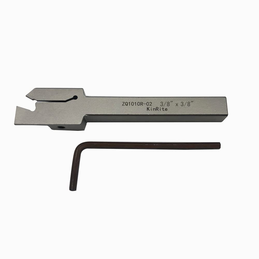 1/2" 3/8" Indexable Lathe Grooving Parting Holder with 10 Pieces GTN- SP200 Heavy Duty Nickel Plated ZQ1212R02 Right -Hand Cut Off Tool Carbide Inserts (3/8" ZQ1010R02 with 10pcs Inserts) — Amazon image 6