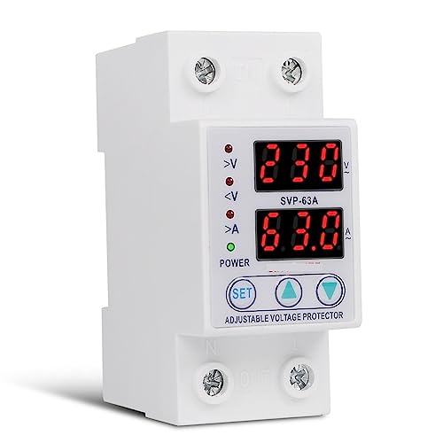 Protector de sobrevoltaje relé automático inteligente 220V 63A con corte por sobrecorriente 4