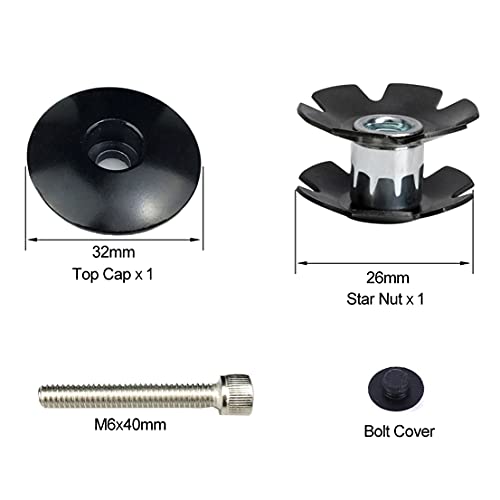 Platt Bike Headset Top Cap Aluminum Alloy Headset Star Nut Stem Cap Fits 1-1/8" Stems And Forks #TOP2