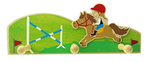 Inware 34080r - Kinder Garderobe, aus Holz, Motiv Reiten