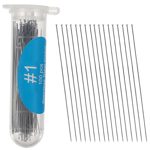 VILLCASE Lot de 100 épingles à insectes en acier inoxydable pour échantillons de désomologie et de papillon