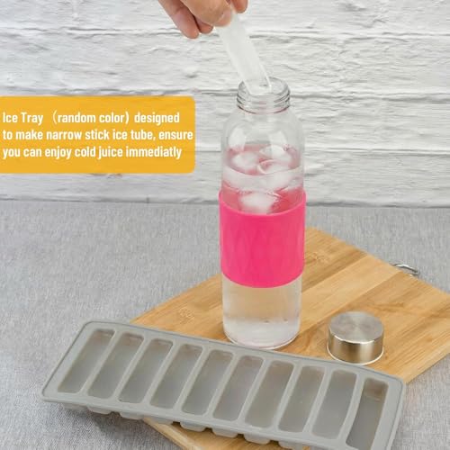 Image of Zukro Glass Water Bottles with Lids & Silicone Grip Sleeve 18 oz, 10 Pack Reusable 100% Leak Proof Juice Bottles With Stainless Steel Cap for Juicing, Smoothie Drinking Jar, Fridge & Dishwasher Safe