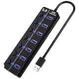 Données Ultra-Rapides à 5Gbps: Profitez de vitesses de transfert de données jusqu’à 5 Gbps, soit 10 fois plus rapide que les anciens hubs USB 2.0. Ce hub est idéal pour transférer rapidement des fichiers lourds, en particulier avec des appareils compatibles USB 3.0, tout en restant rétrocompatible avec les versions USB 2.0 et 1.1