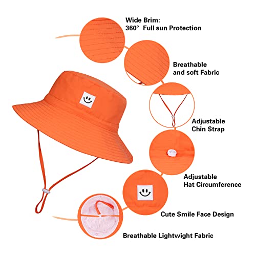 Image of MaxNova Baby Sun Hat Smile Face UPF 50+ Toddler Bucket Hat for Boys Girls 0-7 Years
