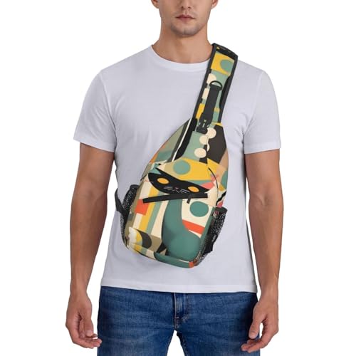 Morrales de senderismo tipo bolso cruzado con estampado de gato miniatura 7