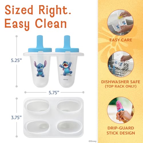 Disney Popsicle Molds–4 Reusable Popsicles Molds Featuring Stitch Characters, BPA-Free Plastic Ice Pop Mold and Popsicle Maker for Frozen Treats, Juice, Yogurt & Ice Cream, Easy Clean by Best Brands - Image 5
