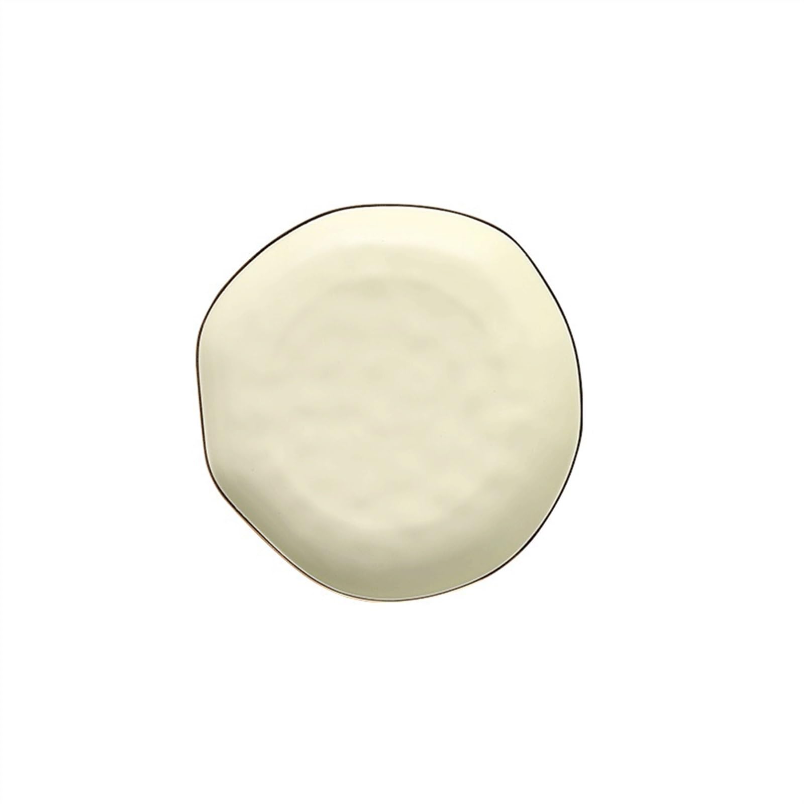 HPTHLY Plate Plates Porcelain Tableware Ceramic Plates Dinner Plates Fruit Plates Bread Plates Decorative Plates Food Plates Flat Plates Pottery Irregular Plates Tableware Dessert Plate (White L)