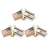 American and Israel Flag Brooch 2 Piece Set - Fine Pins, Metal Israel Flag Lapel Pin Badge Pin for Suit, Jacket and Formal Wear - Set of 3