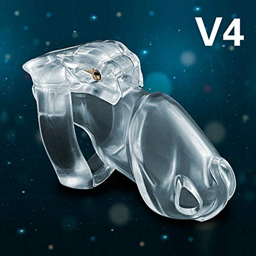 Dispositif de chasteté V4 Nano transparent Keuschheitsgurtel homme avec anneaux