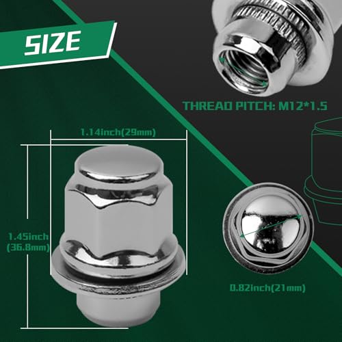 M12x1.5 Lug Nuts,One-Piece Wheel Nuts for Toyota Corolla/Prius/Sienna,Lexus RX350 ES350 CT200H IS300 GS450 and More #611-211 90084-94001