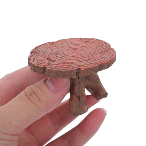 Muebles para jardín de hadas con 2 mini mecedoras y mesa de tronco 6