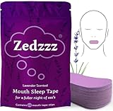 Zedzzz Lavender Scented Mouth Tape for Sleeping (35 Strips) – Anti Snoring Sleep Aid for Men & Women, Promotes Nasal Breathing, 5+ Week Supply, Reusable Natural Cotton Mouth Strips