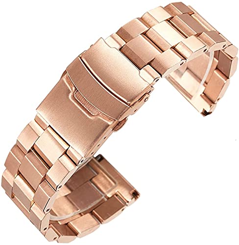 Bracelet en acier inoxydable 20 mm argenté à double boucle déployante