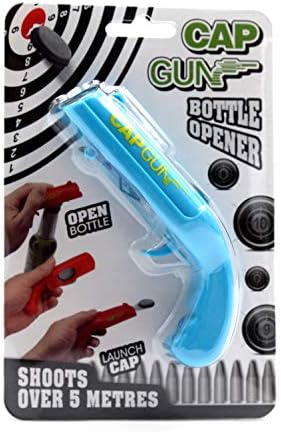 Frola Beer Bottle Opener Creative Funny Launcher Shooter Beer Cap Bottle Opener Funny Shoots Over 5 Meters(Arctic Blue)