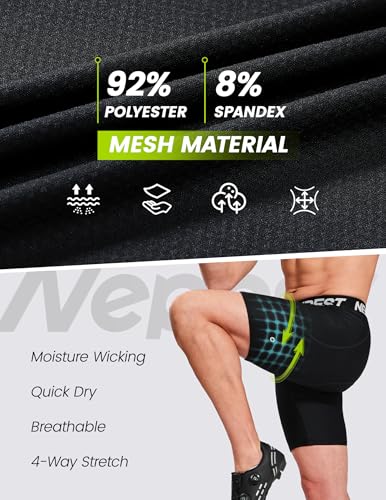 Image of Nepest Cycling Underwear for Men Bike Shorts 4D Padded Anti-Slip Leg Grips | Mountain Bike Liner with Padding, 4-Way Stretch, 2 Side Pockets, Moisture-Wicking, Breathable, Lightweight, Quick Dry, Biking