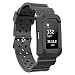 Moretek for Charge2 Band Tough Hard Hybrid Cover Dual Layer Armor Defender Case Wrist Strap for Fitbit Charge 2 Replacement Bands (Black)