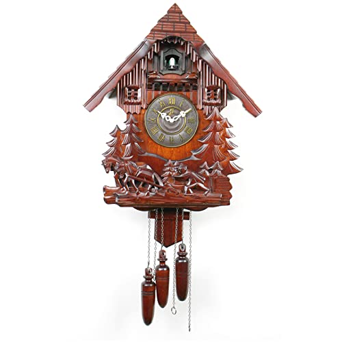 WYJRO Relojes De Cuco,Reloj De Pared,Reloj De Cuco Moderno Minimalista Decoración De Pared para Cocina Salón Apartamento Cuco Vintage Reloj De Cuco De La Selva Negra De Madera Auténtica