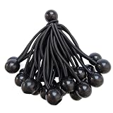 Ball Bungee 4 Inch Black Tie Down Cord 1.1 Inch Ball, 25-Piece, UV Resistant, Antioxidant. (4inch)
