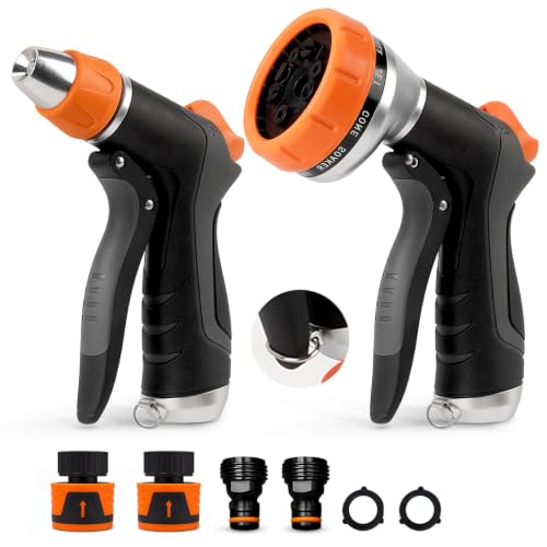 HOOFUN 2-Pack Garden Hose Nozzle 10 & 2 Patterns