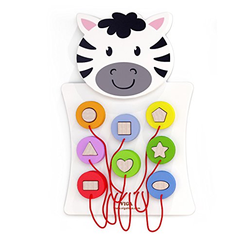 Viga Toys - 50681 - Jeu Mural - Puzzle Formes - Zèbre