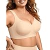 OEAK Womens Wireless Jelly Bra Plus Size Supportive Seamless Bras Full Coverage Push Up Comfortable No Underwire Tshirt Bras Nude 3XL