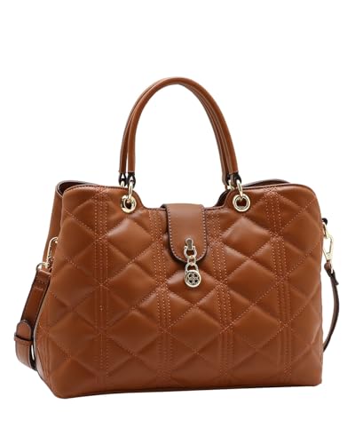 Matelassê Elegance Bolsa Feminina Chenson 3485679 Marrom Grande com acabamento sofisticado