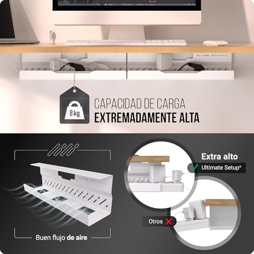 Miniatura 4 de Premium Organizador Cables Escritorio Cable Management Escritorio - Bandeja Cables Escritorio - Recoge Cables Mesa Escritorio - Soporte Cables Escritorio Blanco, 2er Set