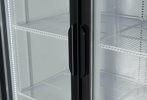 KoolMore - MDR-2GD-35C 45\" Commercial Glass 2 Door Display Refrigerator Merchandiser - Upright Beverage Cooler with LED Lighting - 35 Cu. Ft, Black - Thumbnail 7